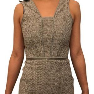 Yigal Azrouel NWT grey Eyelet cocktail dress US 2